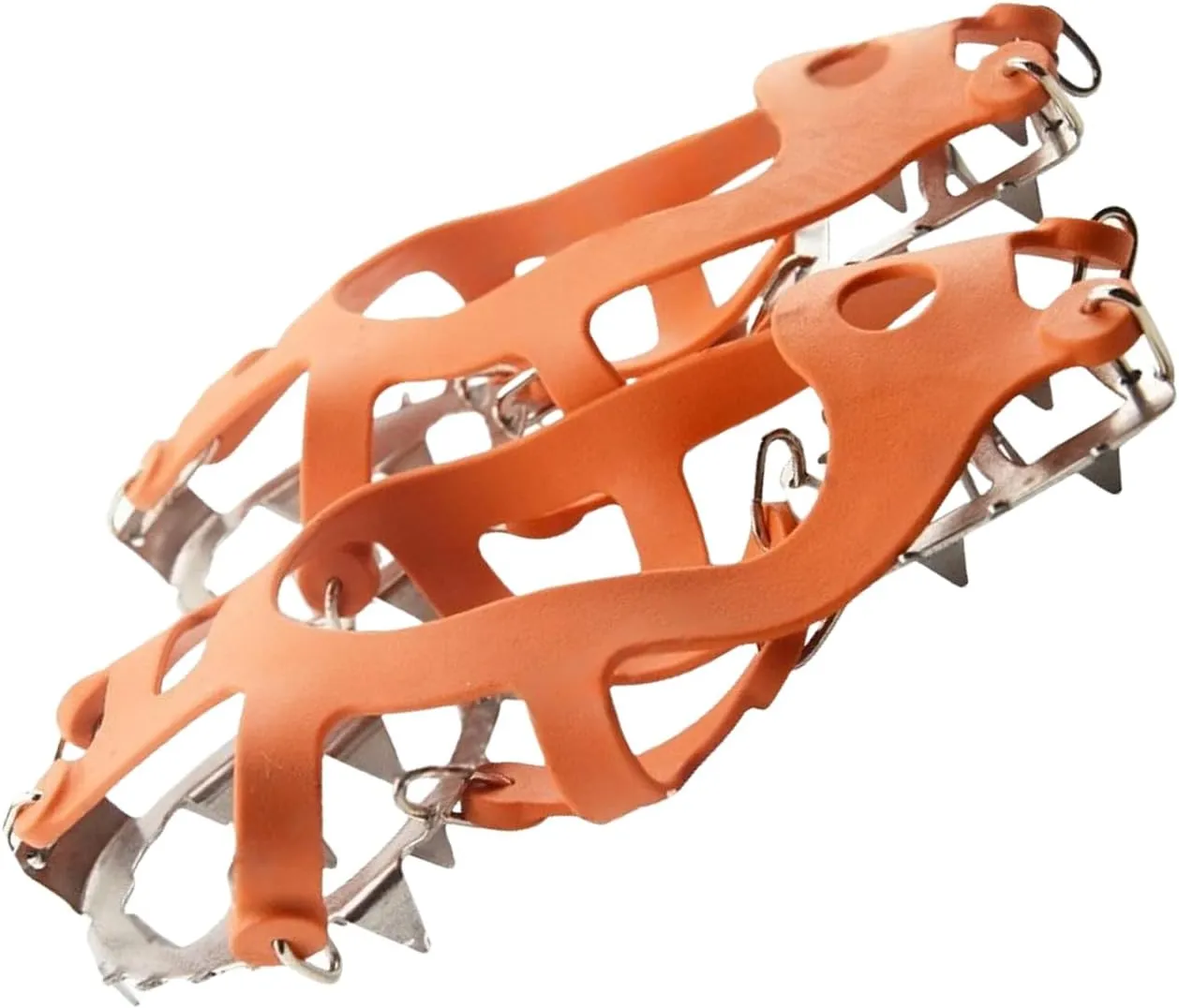 18 Teeth Ice Grip Antislip Shoe Boot Ice Traction Slip on Snow Ice Spikes Crampons Cleats Footwear Traction for Skiing