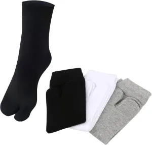 3 Pairs Japan Tabi Socks, Split 2 Toe Sandals Ninja Slipper Japanese Kimono