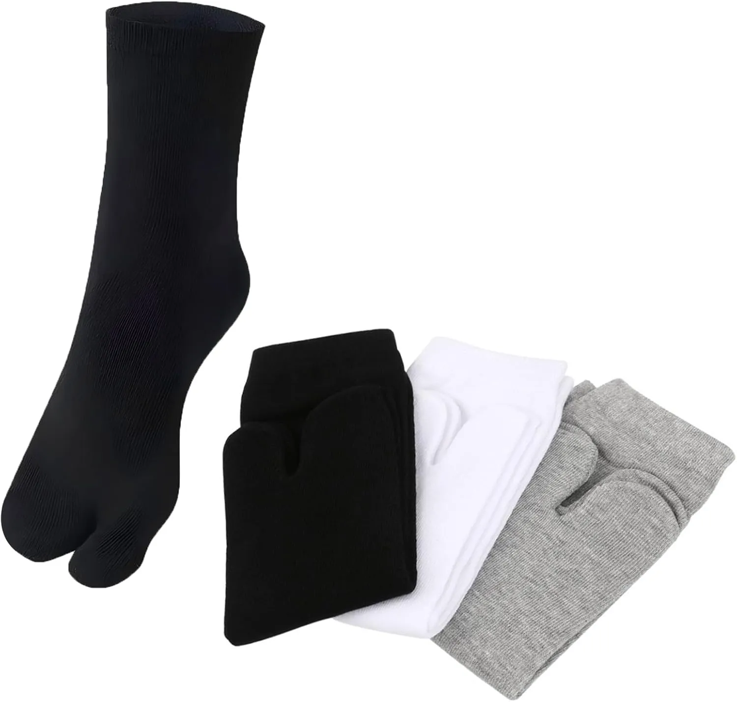 3 Pairs Japan Tabi Socks, Split 2 Toe Sandals Ninja Slipper Japanese Kimono