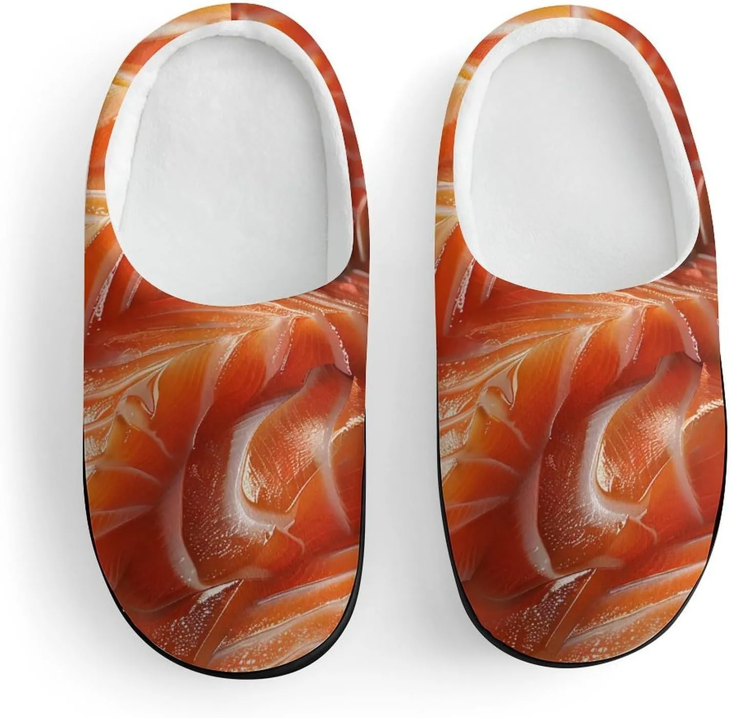 3D Funny Realistic Food Salmon Sushi Kids Toddler Cotton Slippers Slip-on House Shoes for Bedroom Indoor Outdoor