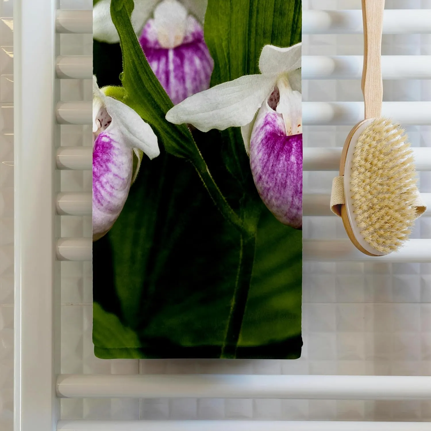 3dRose 22x30 Bath Hand Pool Towel - MN, Itasca SP, Showy Lady-Slipper Flower - US27 PHA0000 - Peter Hawkins Flowers