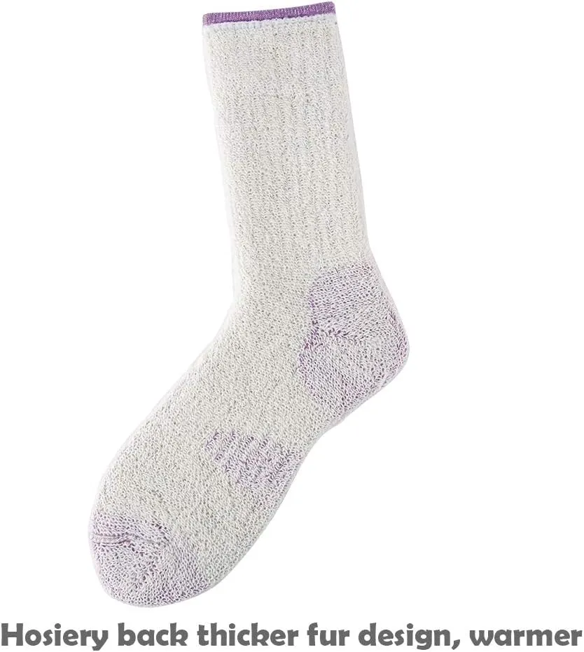 70% Merino Wool Women Crew Socks - Hiking Outdoor Athletic Thermal Thickening Cushion …