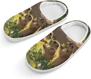 A Group of Prairie Dogs Cute Cotton Slippers Anti-Slip House Shoes Printed Slipper for Indoor Outdoor