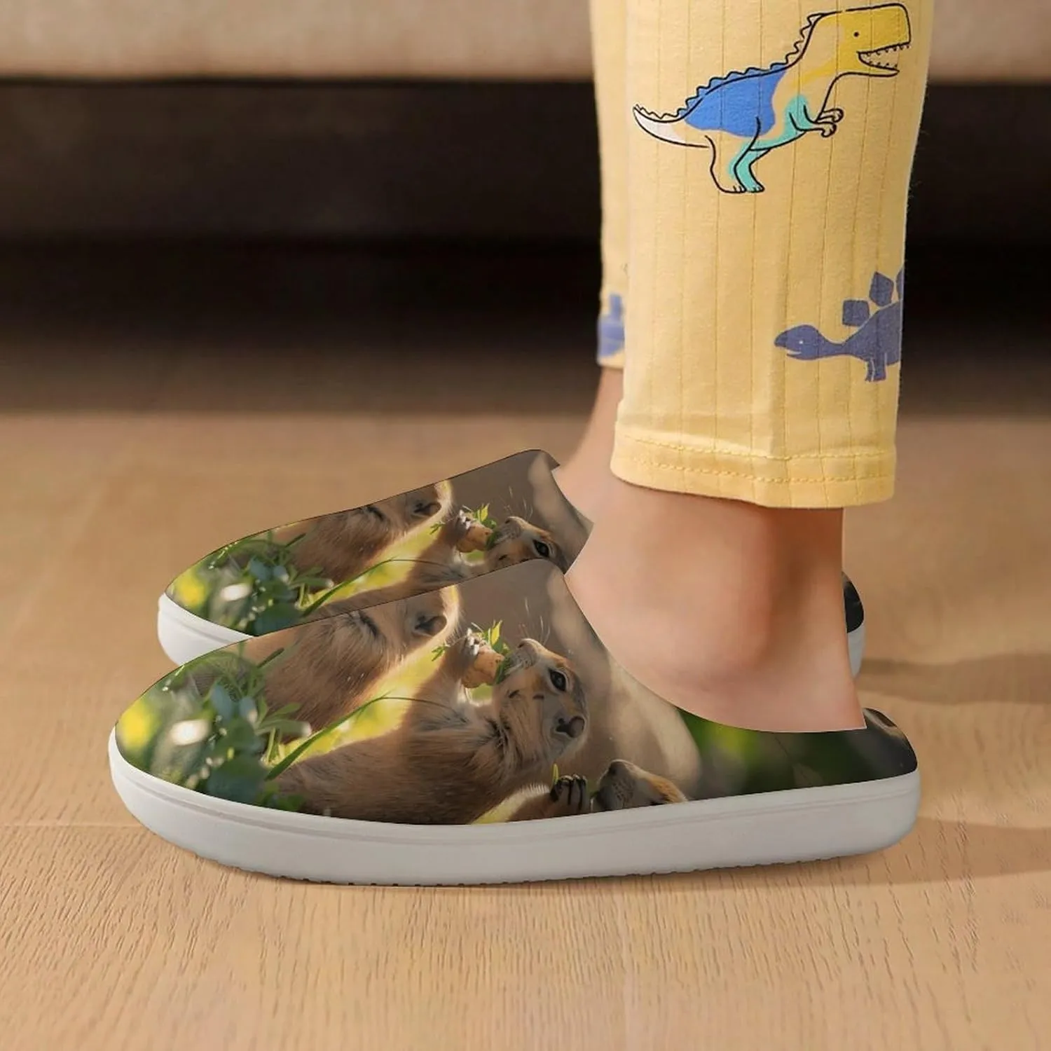 A Group of Prairie Dogs Cute Cotton Slippers Anti-Slip House Shoes Printed Slipper for Indoor Outdoor