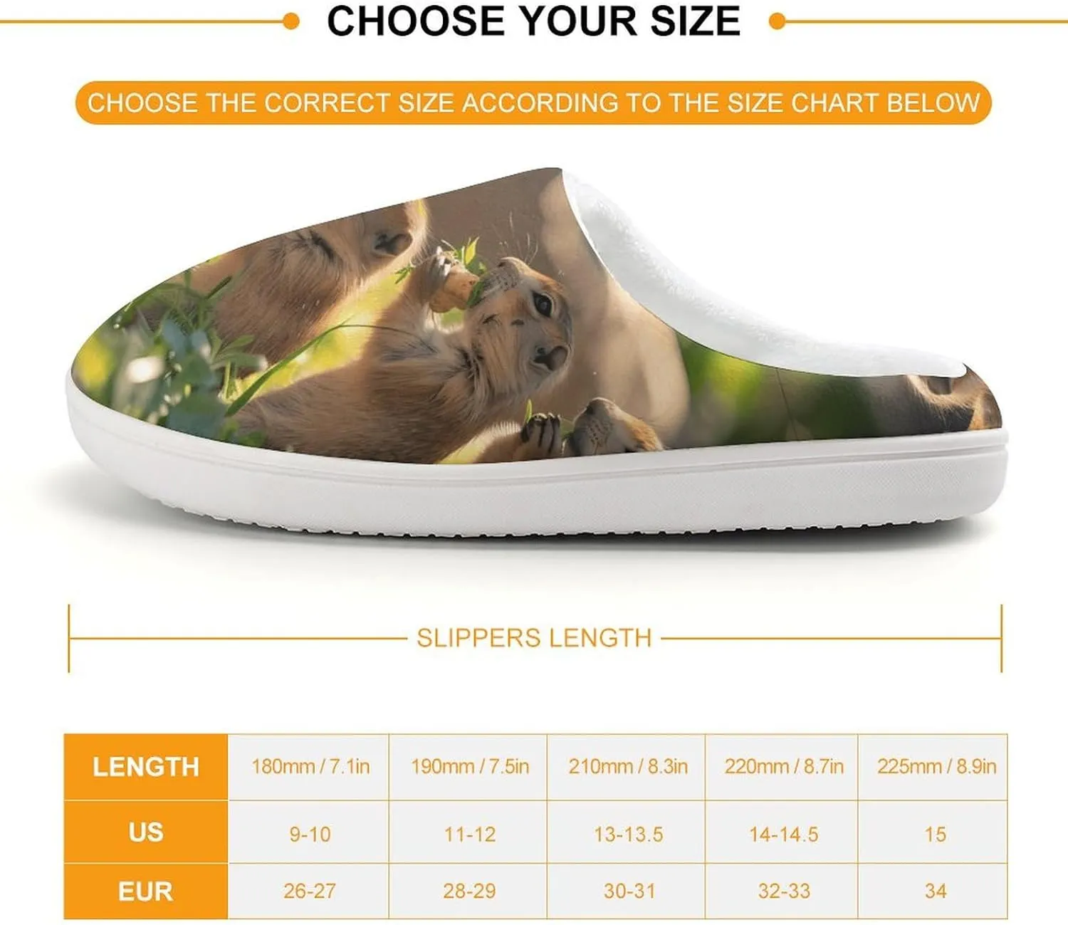 A Group of Prairie Dogs Cute Cotton Slippers Anti-Slip House Shoes Printed Slipper for Indoor Outdoor