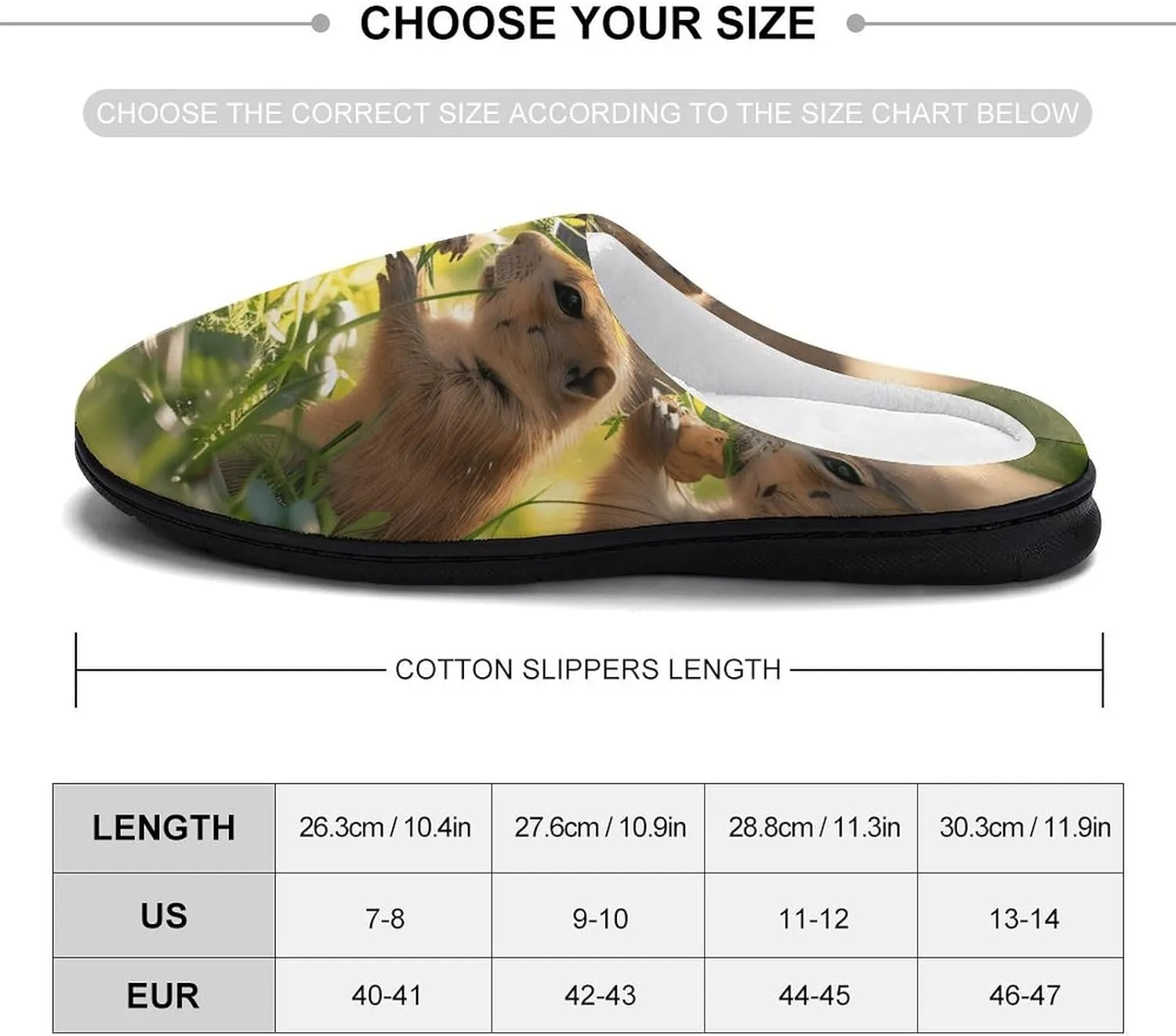 A Group of Prairie Dogs Printed Men's Cotton Slipper Shoes Soft Anti-Skid Sole Home Shoe for House Indoor Outdoor