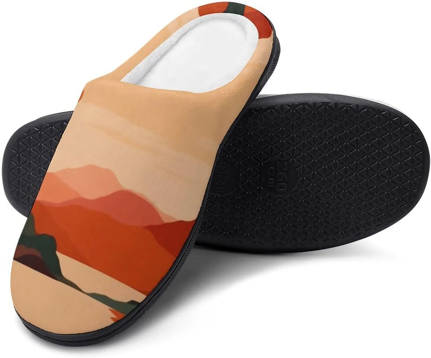 Abstract Painting Mountains Sunshine Women's Slipper Non Slip Comfortable Winter Warm Home House Shoes