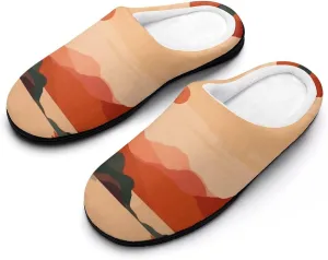 Abstract Painting Mountains Sunshine Women's Slipper Non Slip Comfortable Winter Warm Home House Shoes