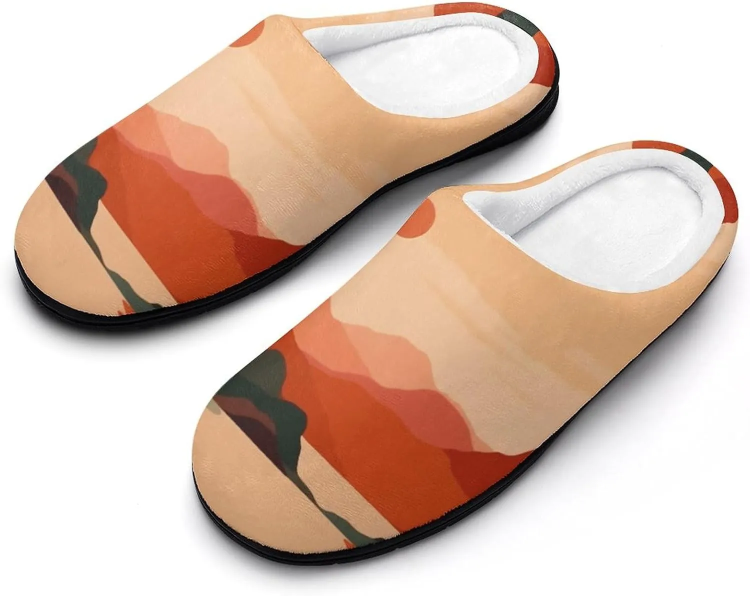 Abstract Painting Mountains Sunshine Women's Slipper Non Slip Comfortable Winter Warm Home House Shoes