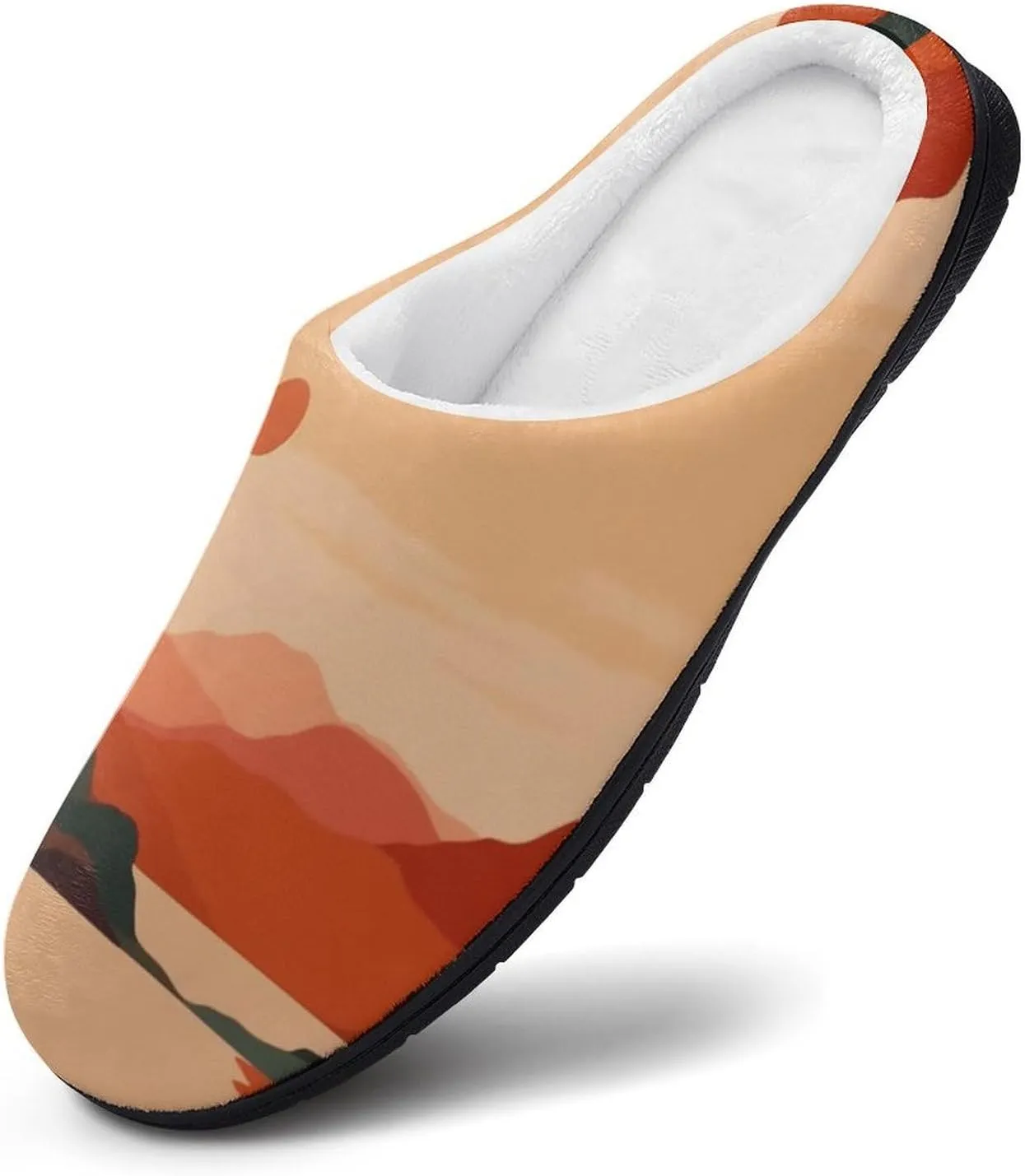 Abstract Painting Mountains Sunshine Women's Slipper Non Slip Comfortable Winter Warm Home House Shoes