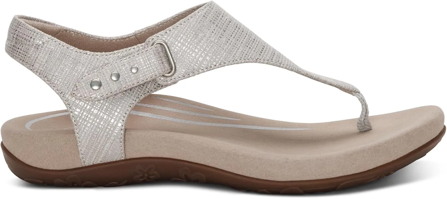 Aetrex Women's Ellie Orthopedic Adjustable Quarter Strap Comfort Thong Sandals