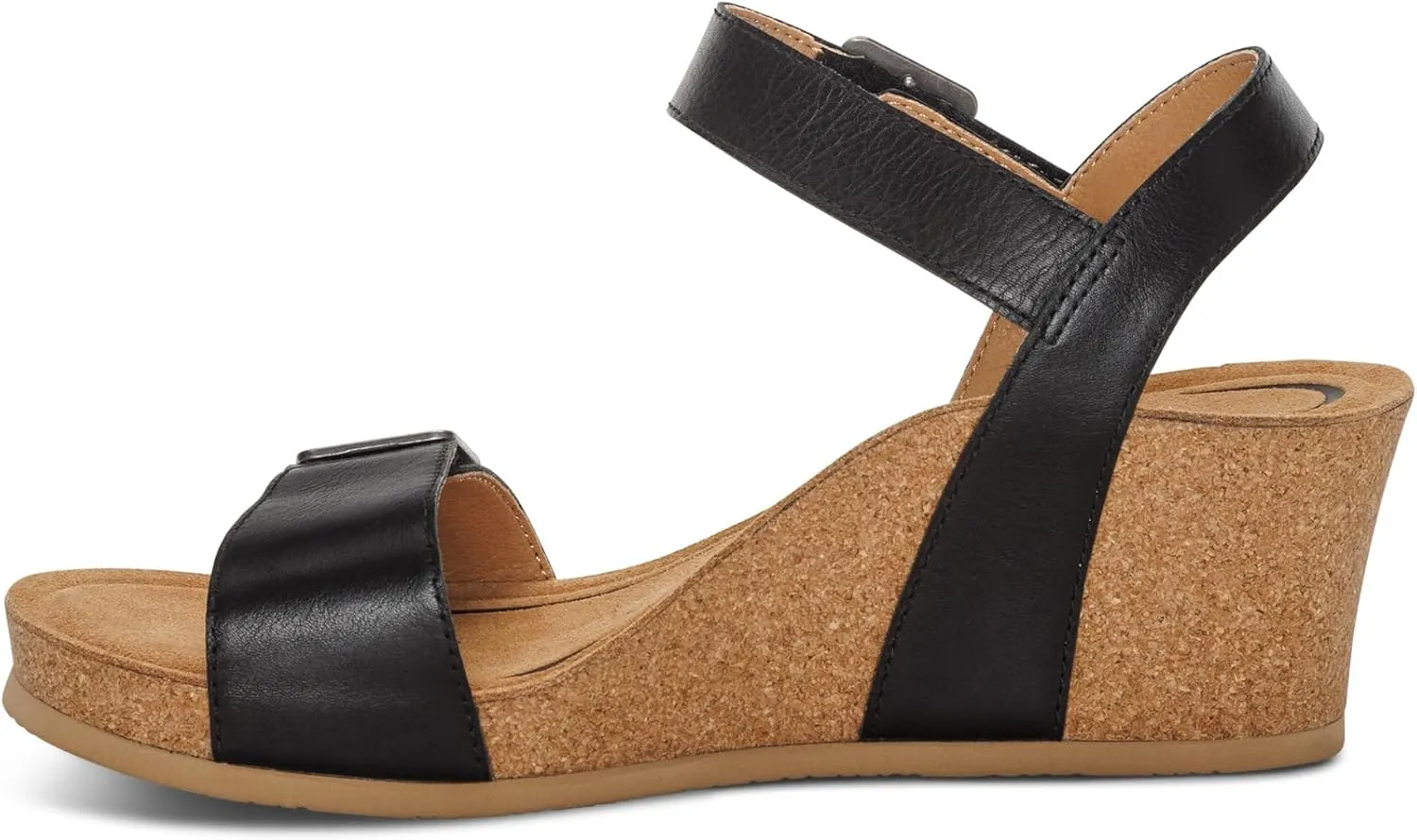 Aetrex Women's Lexa Orthopedic Adjustable Ankle Strap Arch Support Wedge Sandals