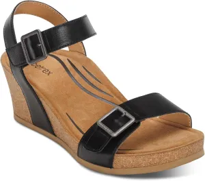 Aetrex Women's Lexa Orthopedic Adjustable Ankle Strap Arch Support Wedge Sandals