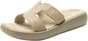 Alegria Women Portia Leather Square Toe Sandal Slide