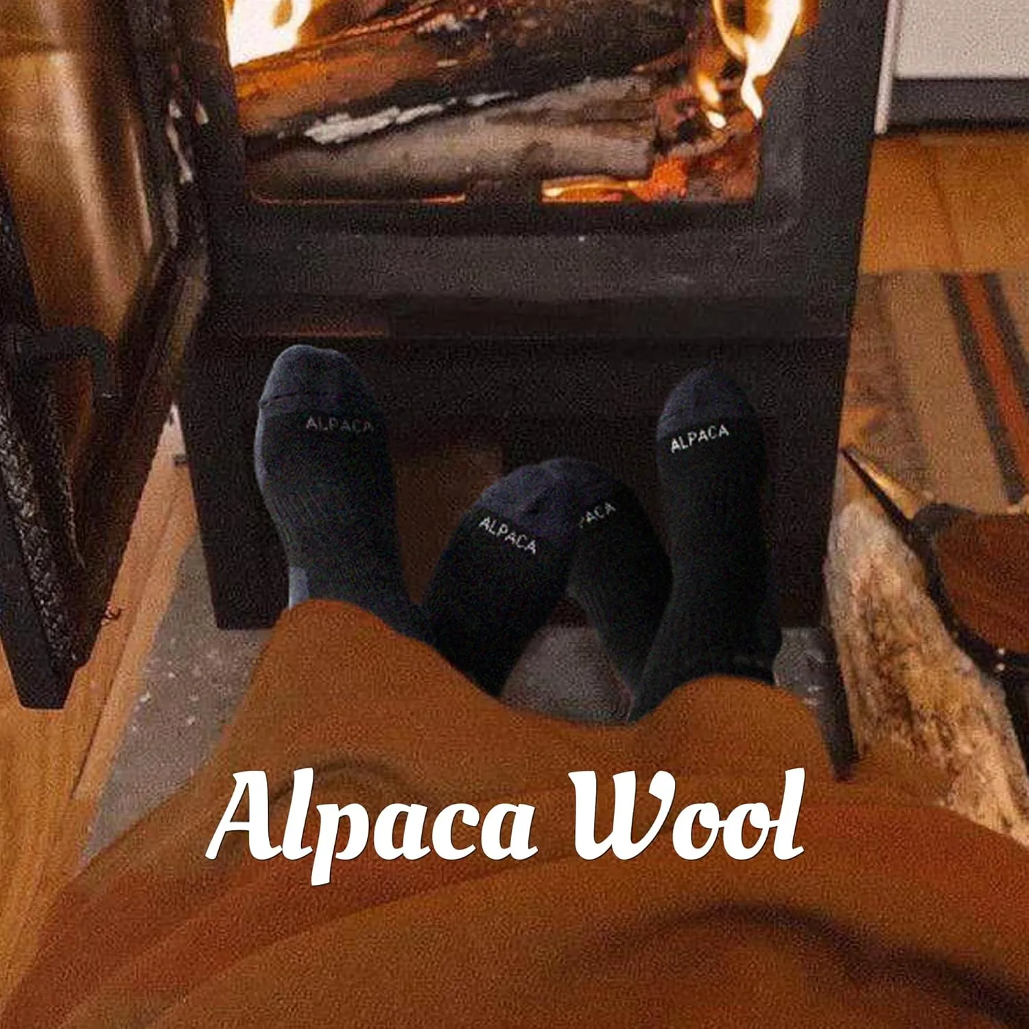 Alpaca Wool Hiking Socks 2 pairs for Men and Women,Thermal Warm Compression Padded Thick Winter Hunting Boot Socks