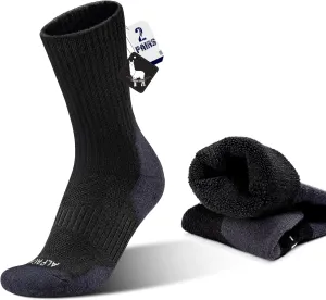 Alpaca Wool Hiking Socks 2 pairs for Men and Women,Thermal Warm Compression Padded Thick Winter Hunting Boot Socks