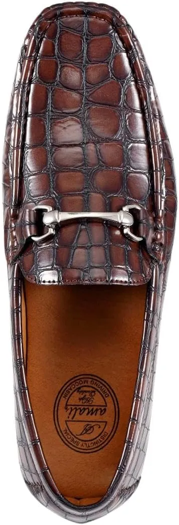 Amali Cola - Driving Moccasins for Men – Mens Slip On Loafers, Moccasins, Slip-on Dress Shoes - Driving Loafers with Matching Color Bit