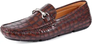 Amali Cola - Driving Moccasins for Men – Mens Slip On Loafers, Moccasins, Slip-on Dress Shoes - Driving Loafers with Matching Color Bit