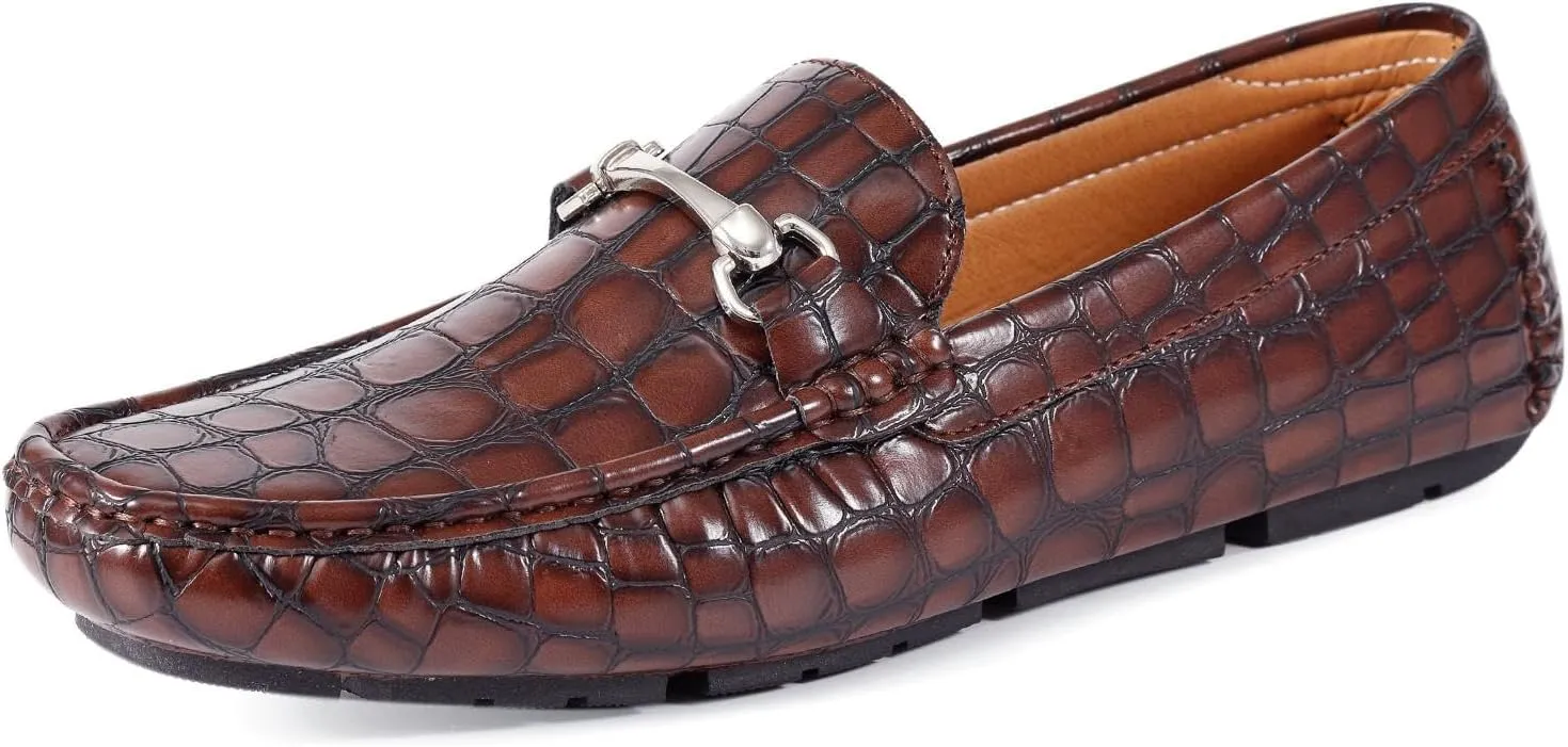 Amali Cola - Driving Moccasins for Men – Mens Slip On Loafers, Moccasins, Slip-on Dress Shoes - Driving Loafers with Matching Color Bit
