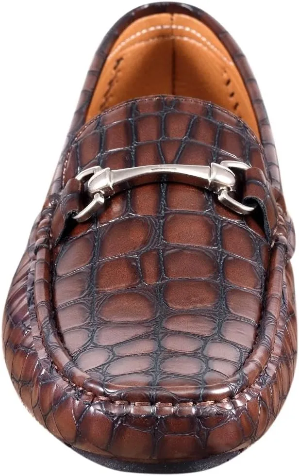 Amali Cola - Driving Moccasins for Men – Mens Slip On Loafers, Moccasins, Slip-on Dress Shoes - Driving Loafers with Matching Color Bit