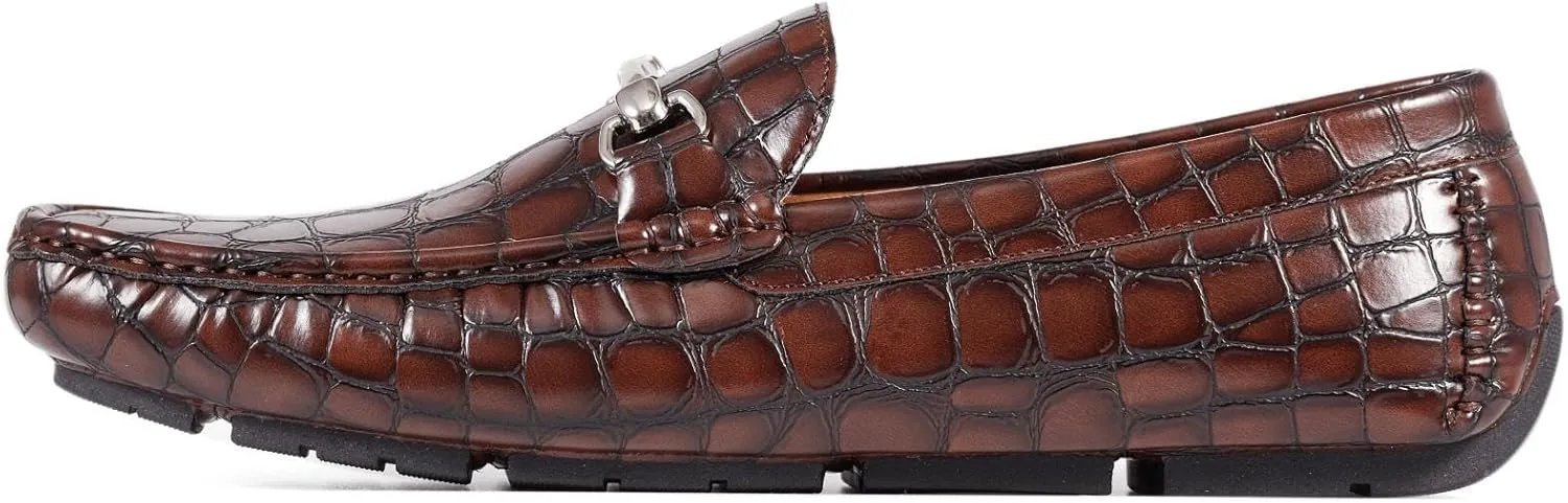 Amali Cola - Driving Moccasins for Men – Mens Slip On Loafers, Moccasins, Slip-on Dress Shoes - Driving Loafers with Matching Color Bit