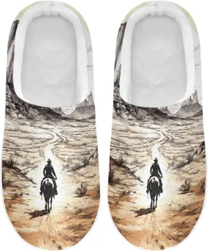 American Western Cowboy Horse Slippers for Women Men Indoor Slippers Memory Foam Fuzzy Slippers House Shoes for Indoor Outdoor Size 6/7 214a5378