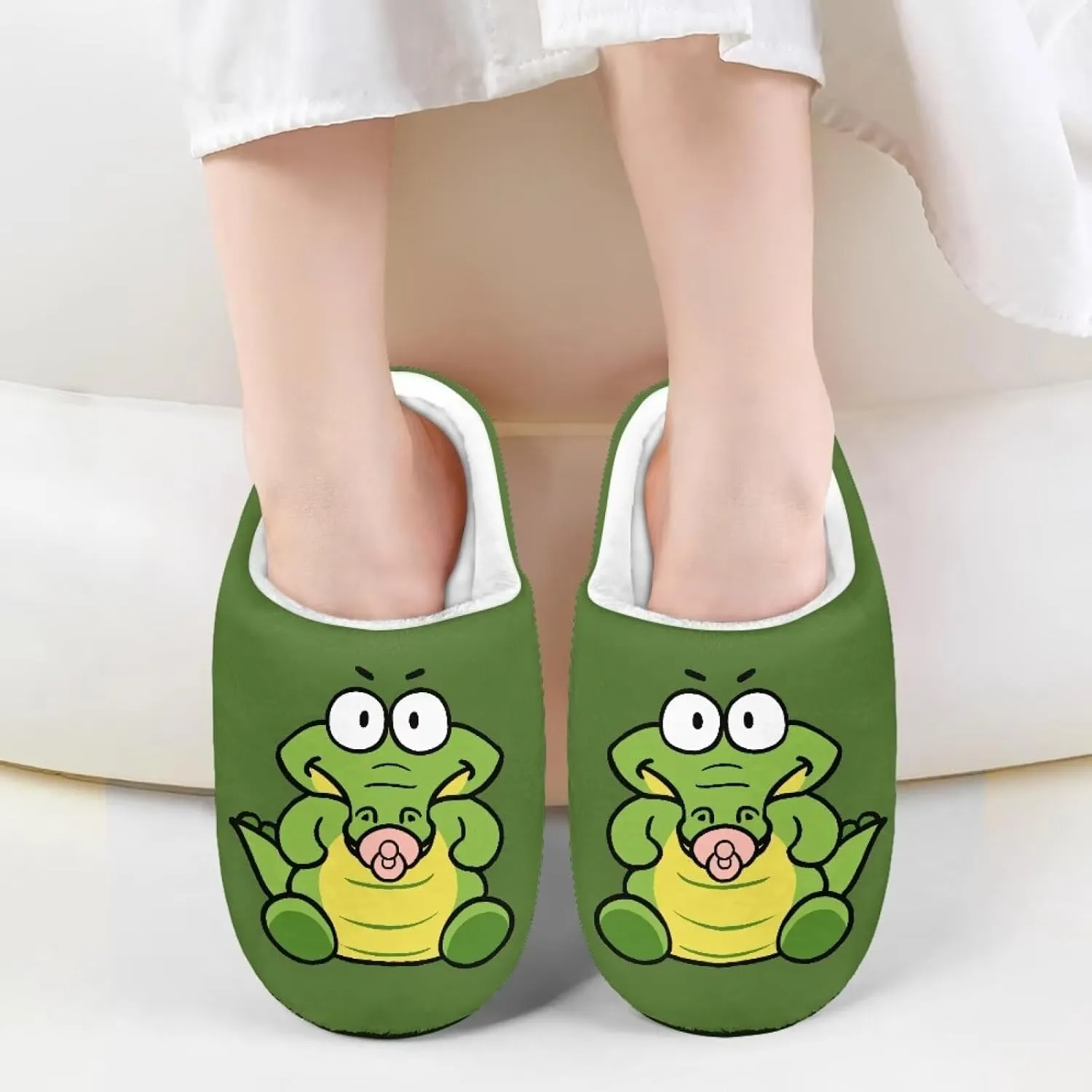 Animal Cotton Slippers for Kid Fluffy Slip-On Breathable Slippers Cozy Anti-Skid Outdoor Plush Home Slipper for Kids