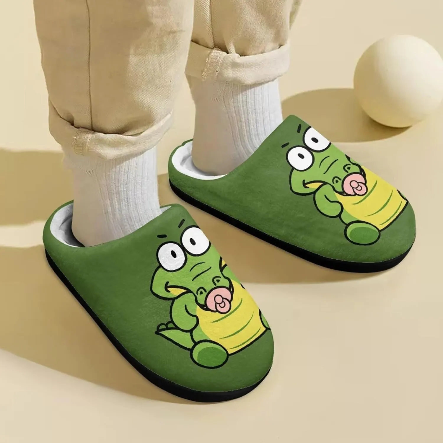 Animal Cotton Slippers for Kid Fluffy Slip-On Breathable Slippers Cozy Anti-Skid Outdoor Plush Home Slipper for Kids