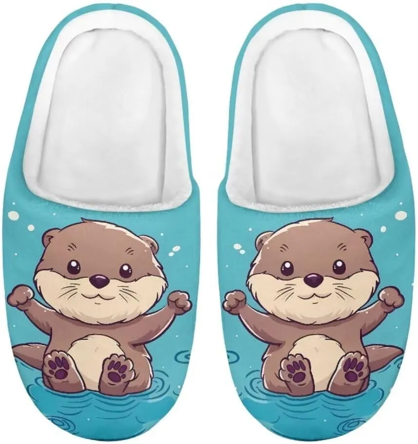 Animal Cotton Slippers for Kid Slip-On Slippers Fluffy Cozy Anti-Skid Outdoor Soft Plush Home Slipper for Kids