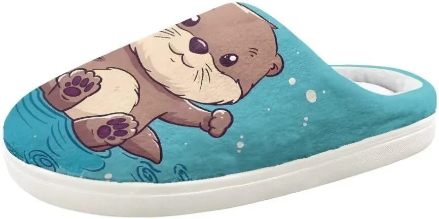 Animal Cotton Slippers for Kid Slip-On Slippers Fluffy Cozy Anti-Skid Outdoor Soft Plush Home Slipper for Kids