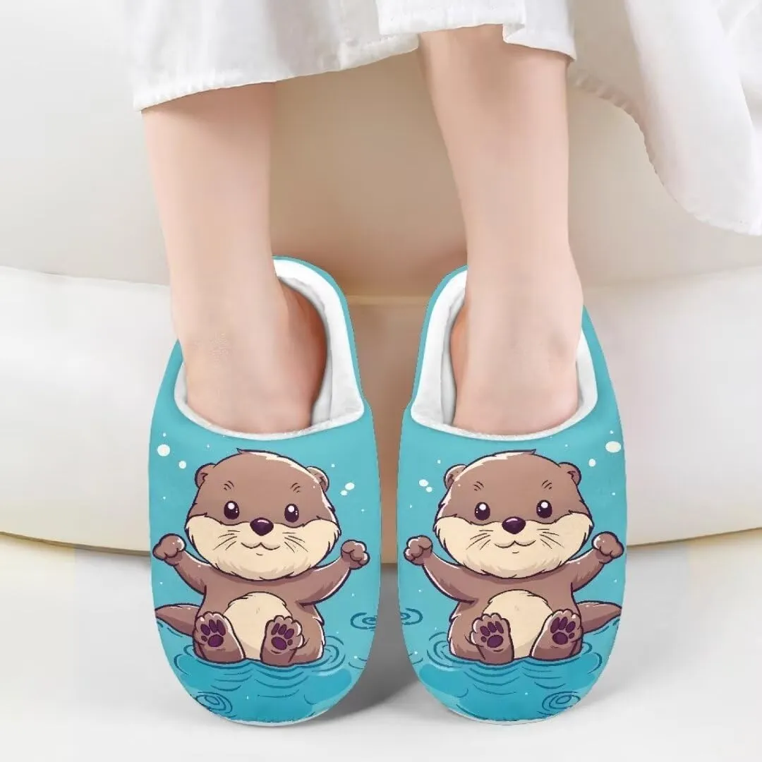 Animal Cotton Slippers for Kid Slip-On Slippers Fluffy Cozy Anti-Skid Outdoor Soft Plush Home Slipper for Kids