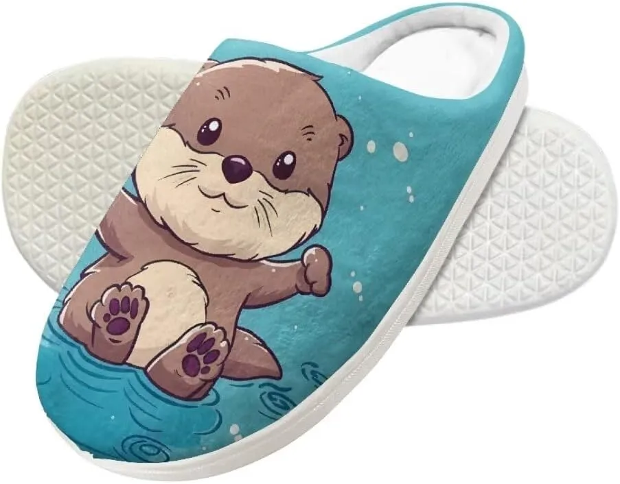 Animal Cotton Slippers for Kid Slip-On Slippers Fluffy Cozy Anti-Skid Outdoor Soft Plush Home Slipper for Kids
