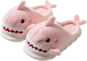 Animal slippers for Women Men Cute Shark Slippers Cozy adult home winter fuzzy cotton slippers