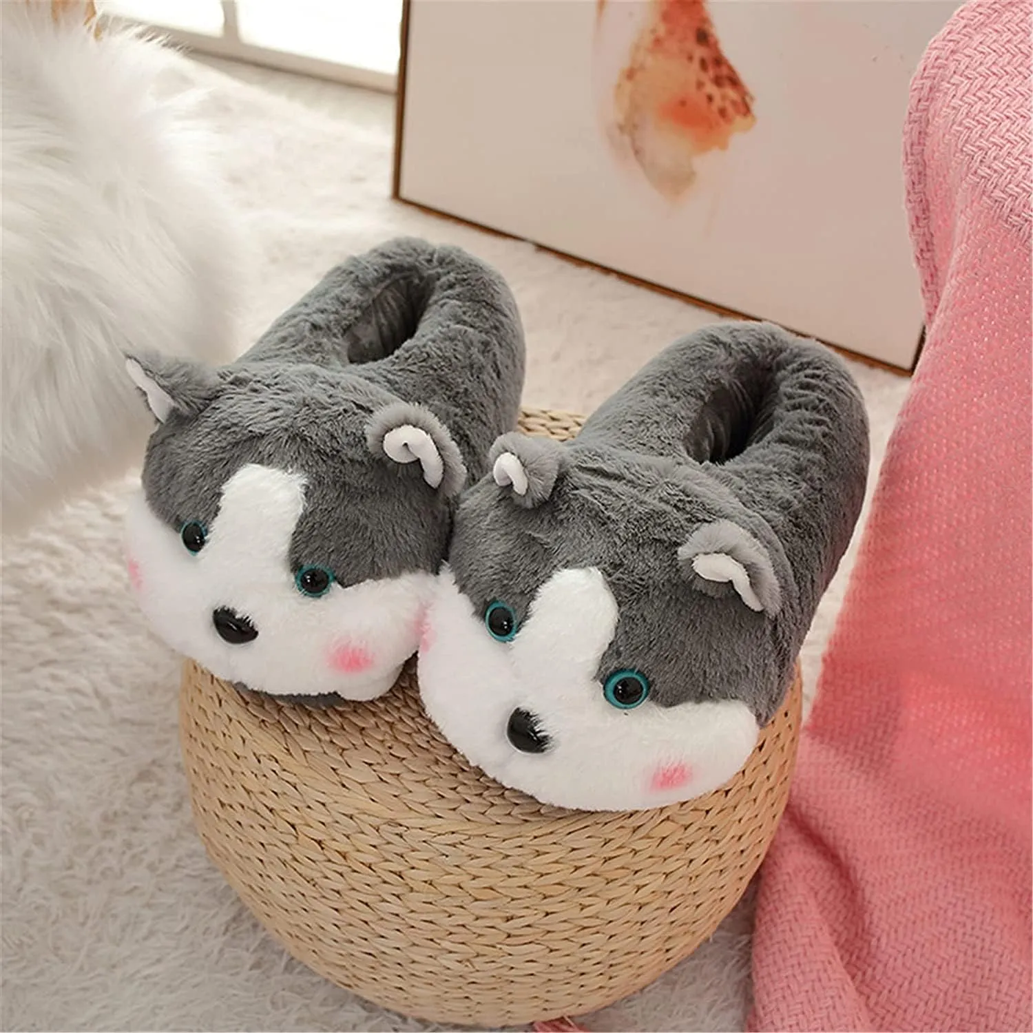 Animal Slippers - Hamster, Pig, Duck & Sheep Shoes - Winter Warm Cotton Anti-Skid Slippers