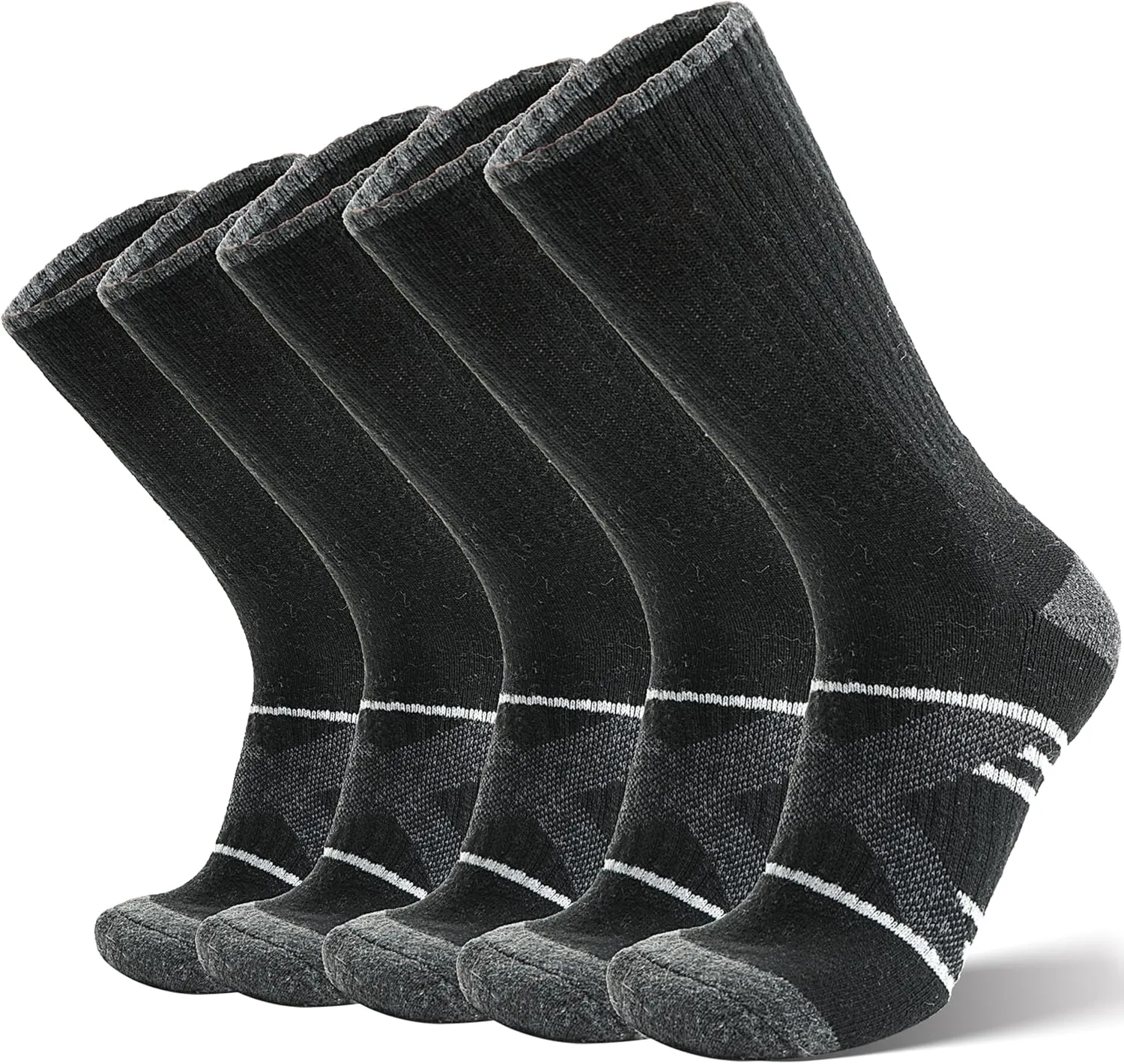 ANTSANG 5 Pairs Merino Wool Hiking Socks for Men & Women Thermal Winter Warm Moisture Wicking Cushion Boot Socks