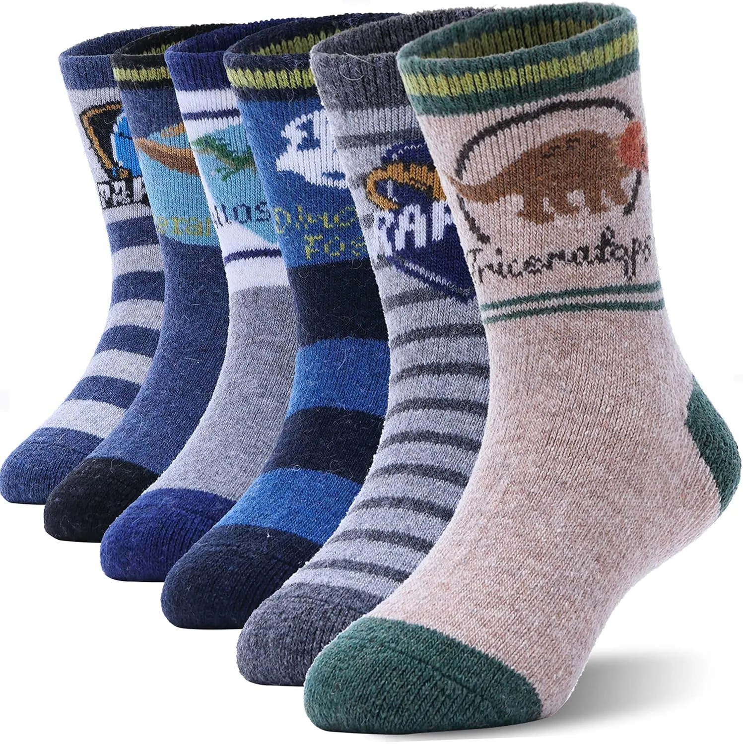 ANTSANG Kids Wool Hiking Socks Winter Warm Thick Thermal Crew Boot Heavy Cozy Gift Snowboarding Socks 6 Pairs