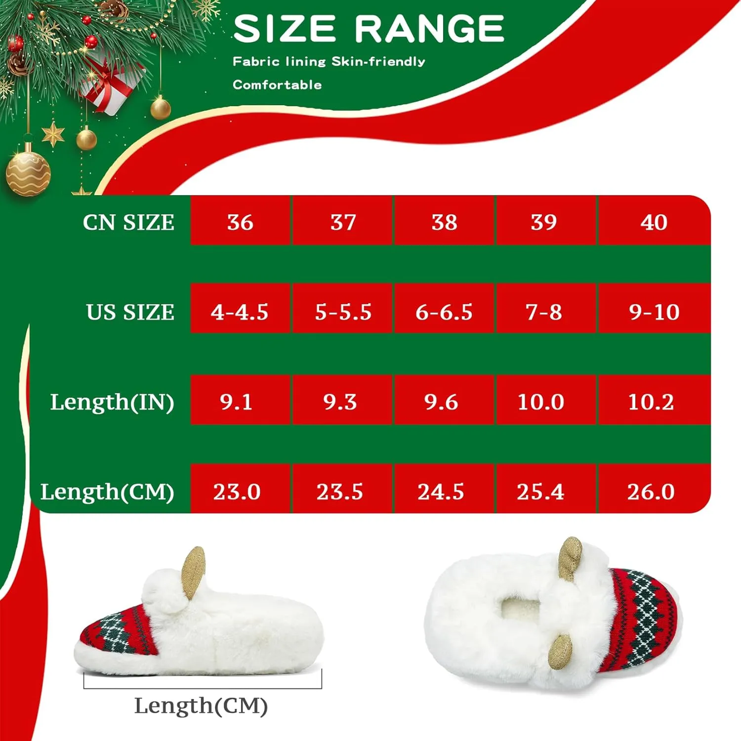 ASHION Women's Cute Fuzzy Reindeer House Slippers Stuffed Animal Bedroom Slippers Cozy Christmas Indoor Shoes