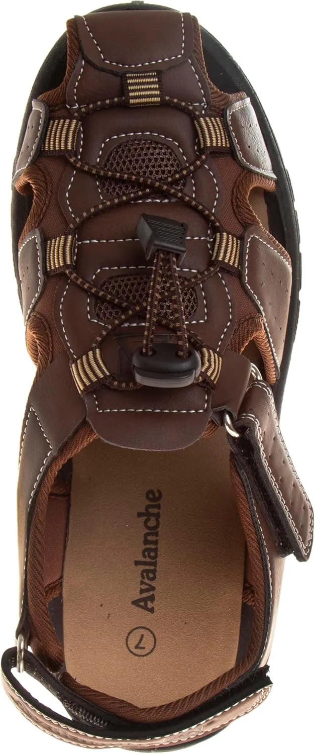Avalanche Men's Closed Toe Strap Adjustable Summer Beach Waterproof Fisherman Sandal Watershoe