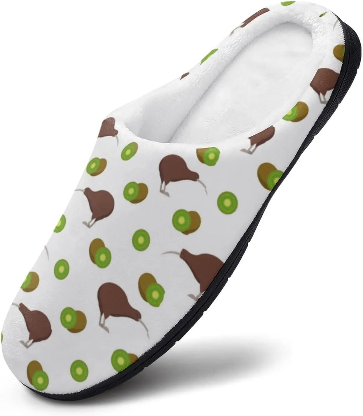 BAIKUTOUAN Kiwi Birds And Kiwi Fruits Women's Cotton Slippers Non Slip Soft Home Shoes For Bedroom Casual Spa