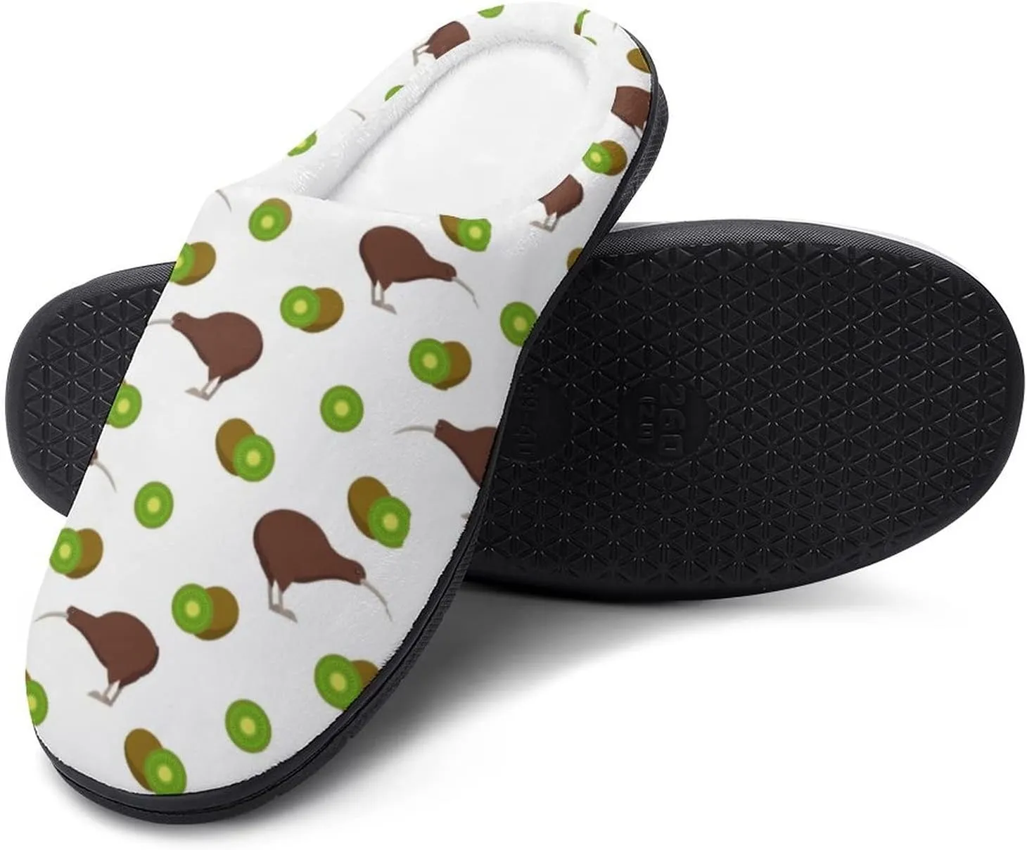 BAIKUTOUAN Kiwi Birds And Kiwi Fruits Women's Cotton Slippers Non Slip Soft Home Shoes For Bedroom Casual Spa