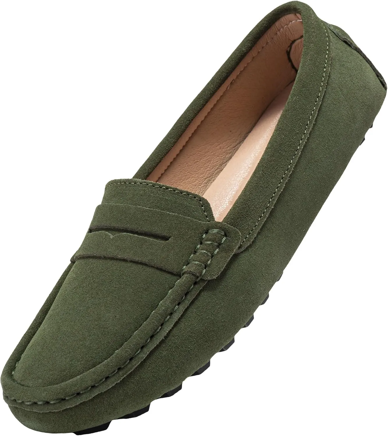 BEAUSEEN Women's Genuine Leather Penny Loafers Classic Driving Moccasins Casual Slip On Comfort Women Loafer Shoes
