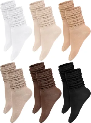 Bencailor 6 Pairs Women Slouch Fuzzy Socks Warm Cotton Scrunch Boot Winter Fluffy Slipper Socks
