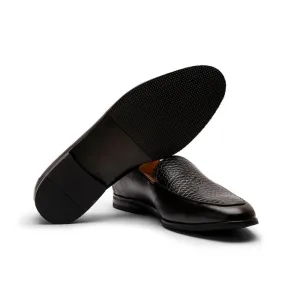 Black Belgian Milled   Croco Loafer
