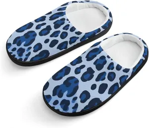 Blue Leopard Print Slippers Non-slip House Slippers Home Shoes Indoor Outdoor Slippers For Girls Boys