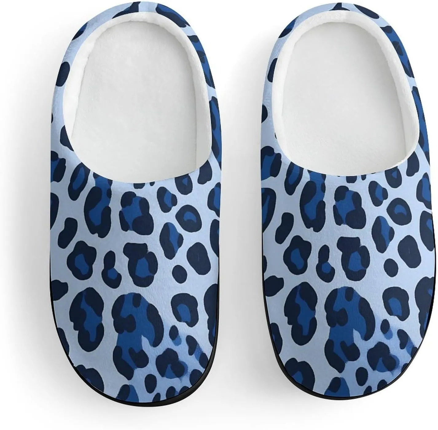 Blue Leopard Print Slippers Non-slip House Slippers Home Shoes Indoor Outdoor Slippers For Girls Boys