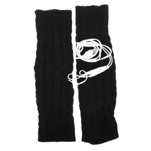 Boot Cuffs Leg Warmers for Winter Heated Knit Leg Warmers for Men/women Thermal Cycling Socks Knitted Design Cozy Warm Socks for Outdoor Activities Black