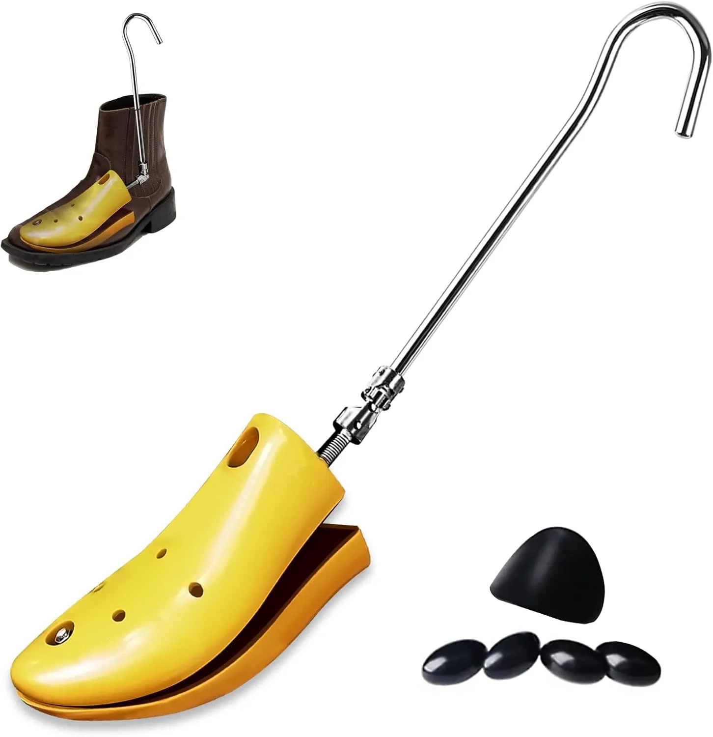 Boot Stretcher for Cowboy Boots,1 pack Adjustable Shoe Stretcher for Thick Feet, Stretching Hiking Working Boots Instep Height, for Sneakers Flat Shoes Boots, for Men’s size 7-10, Women 8-11