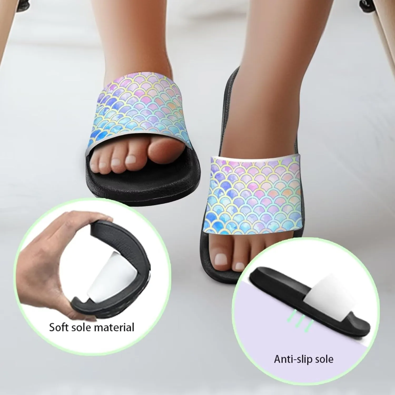 Boys Girls Slide Sandals Comfort Beach Pool Shower Slippers Indoor Outdoor Little Kid/Big Kid