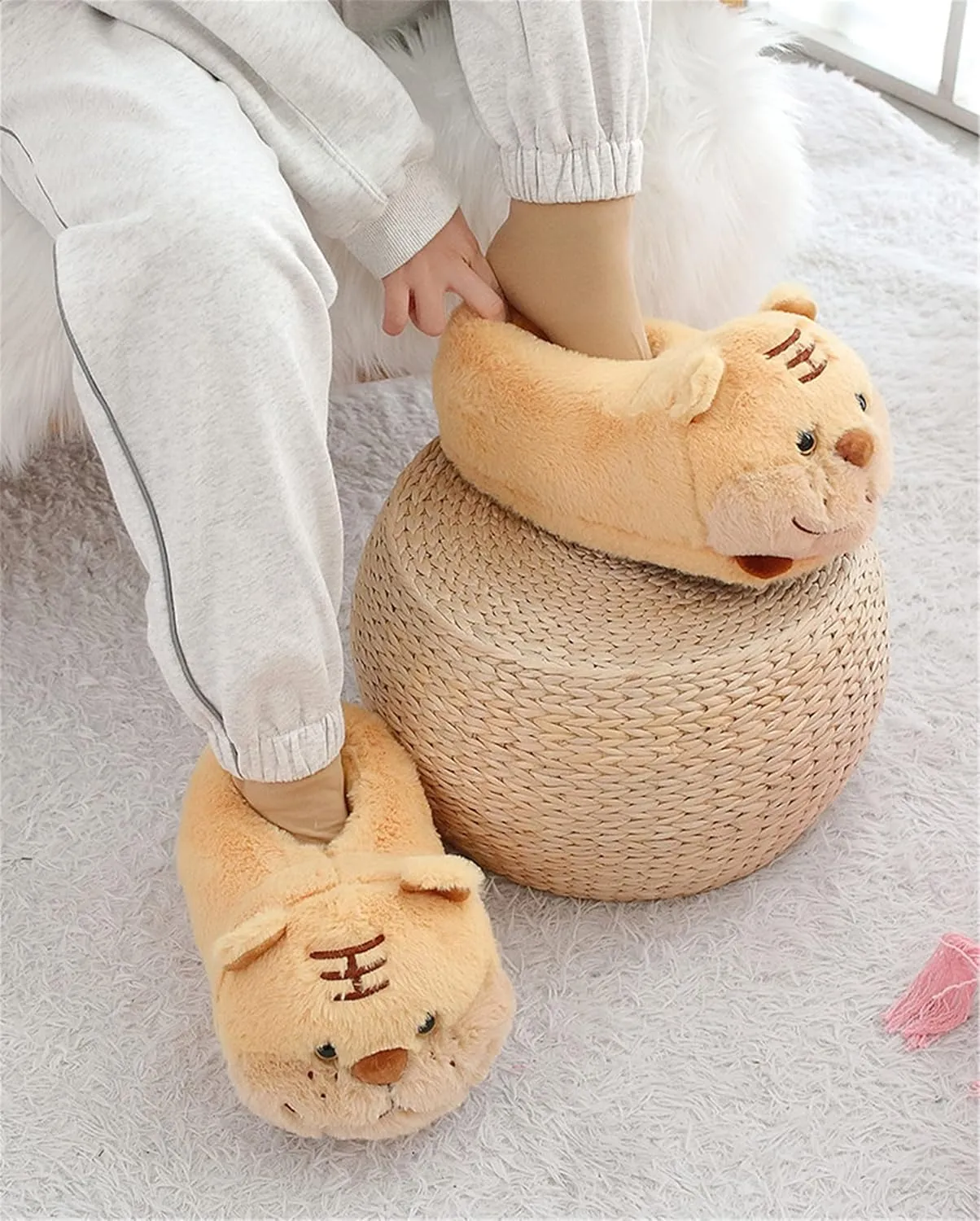 Brand Women's Plush Winter Slippers - Warm, Anti-Slip, Cotton