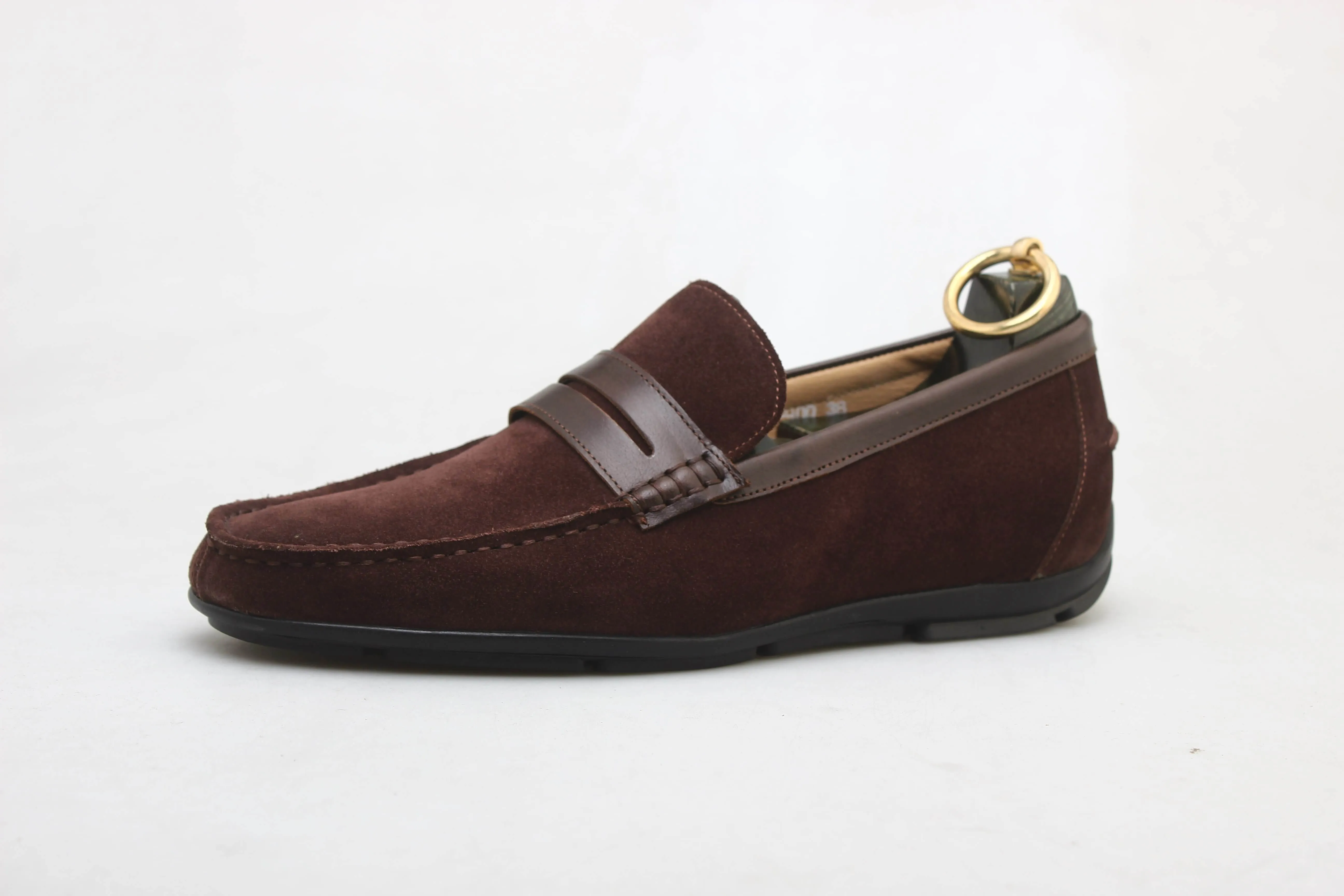 Brown Suede Driving Loafers